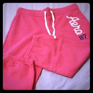 NWOT Crop Aeropostale pink sweatpants